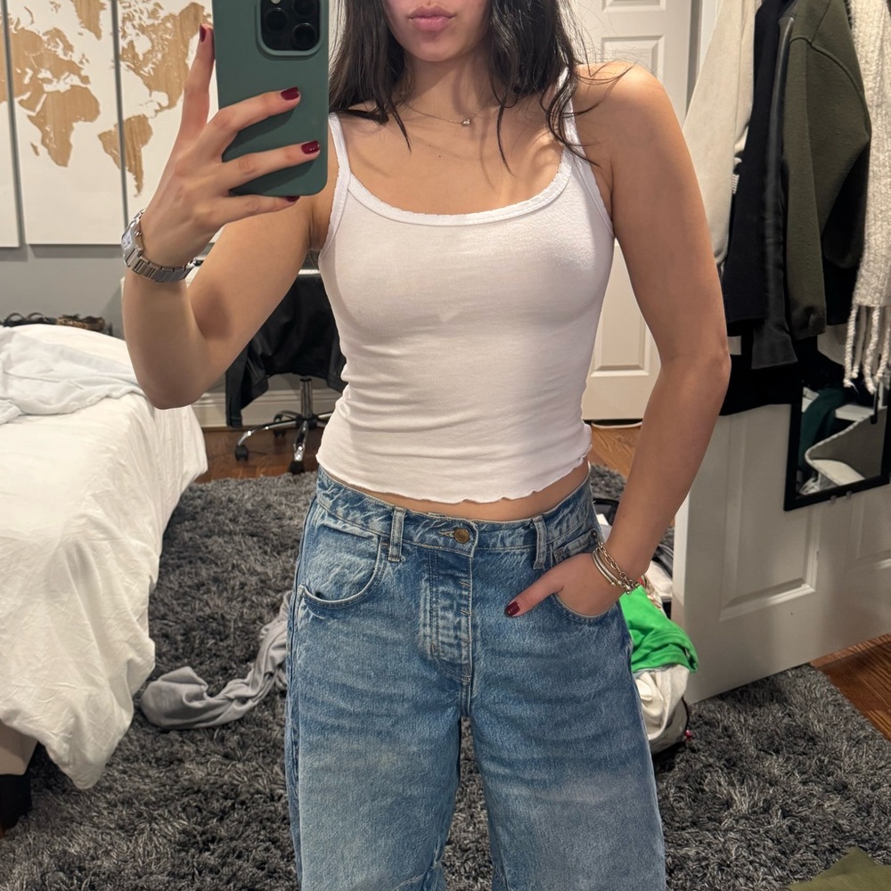 tank cute frill trim